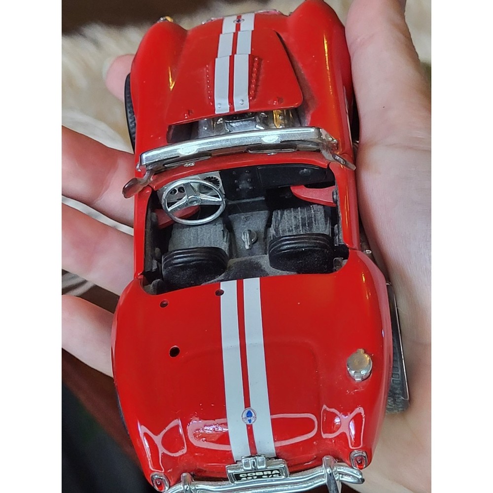 Red Shelby Cobra Ford 1/34 scale metal sports car *missing roll bar*